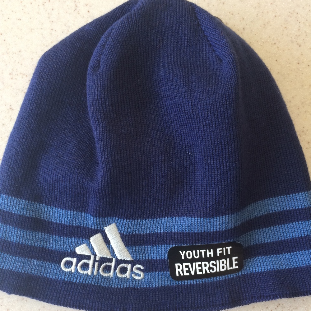 Adidas Reversible Knit Hat =   Blue   New